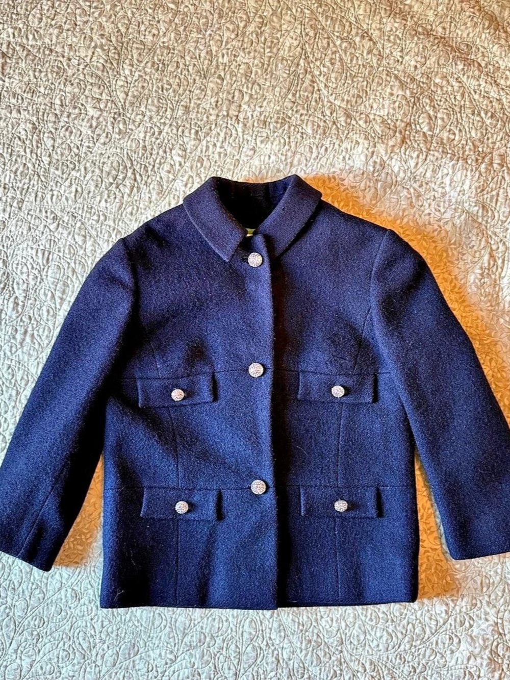 VTG Black Cropped Sleeve Pea Coat